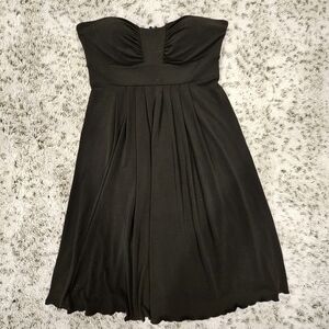 Max and Cleo SZ 6 Black Strapless Empire Waist Pleated Front Mini Party Dress